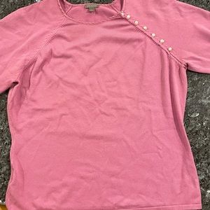 Ann Taylor pink sweater with pearl detail